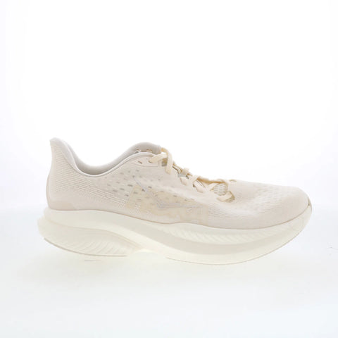 Hoka Mach 6 1147810-AMC Womens Beige Mesh Lace Up Athletic Running Shoes