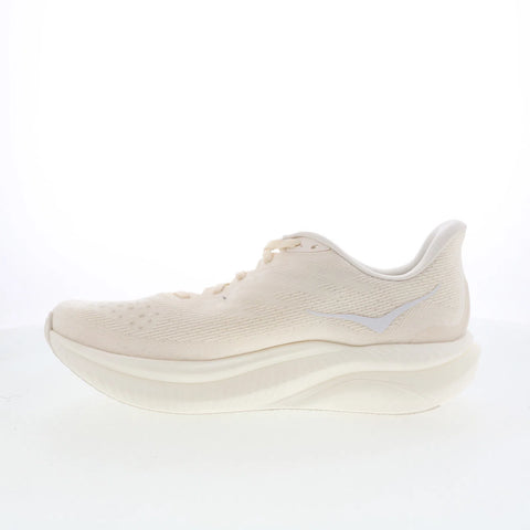 Hoka Mach 6 1147810-AMC Womens Beige Mesh Lace Up Athletic Running Shoes