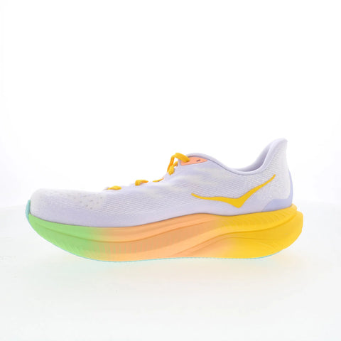 Hoka Mach 6 1147810-FTST Womens White Mesh Lace Up Athletic Running Shoes