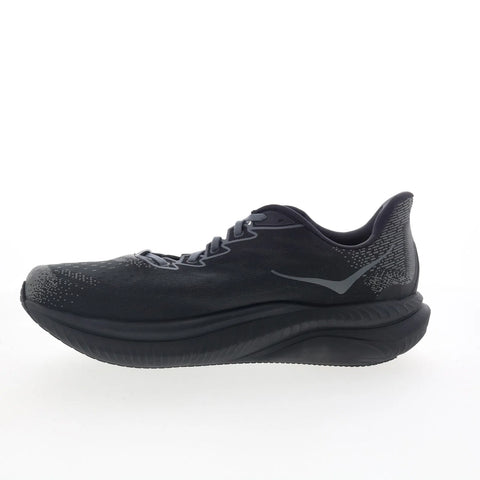 Hoka Mach 6 Wide 1147833-BCKT Mens Black Wide Mesh Athletic Running Shoes