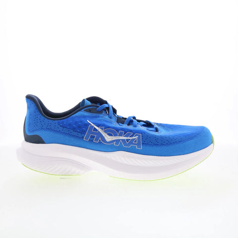 Hoka Mach 6 Wide 1147833-ECC Mens Blue Wide Mesh Athletic Running Shoes