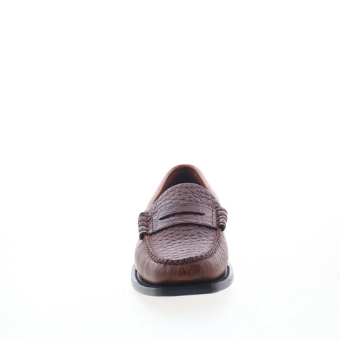 Sebago Madison Crocodile Womens Brown Loafers & Slip Ons Penny Shoes