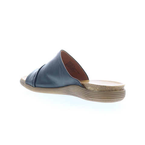 Miz Mooz Mae Womens Black Leather Slip On Slides Sandals Shoes