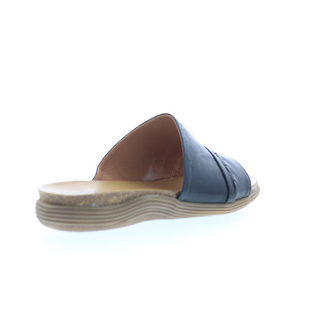 Miz Mooz Mae Womens Black Leather Slip On Slides Sandals Shoes