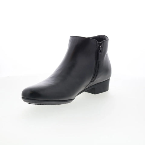 Trotters Mae T1762-001 Womens Black Leather Zipper Ankle & Booties Boots