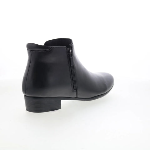 Trotters Mae T1762-001 Womens Black Leather Zipper Ankle & Booties Boots