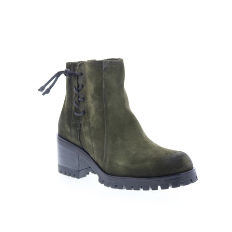 Miz Mooz Maiden Womens Green Suede Zipper Ankle & Booties Boots