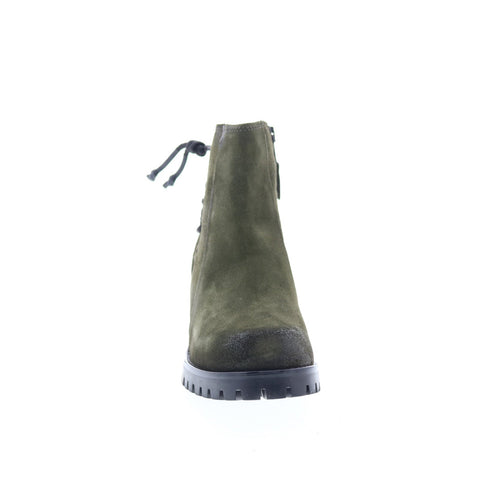 Miz Mooz Maiden Womens Green Suede Zipper Ankle & Booties Boots