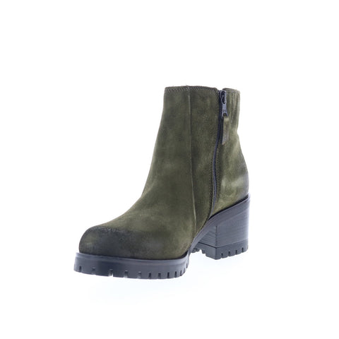 Miz Mooz Maiden Womens Green Suede Zipper Ankle & Booties Boots