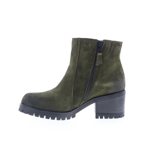 Miz Mooz Maiden Womens Green Suede Zipper Ankle & Booties Boots