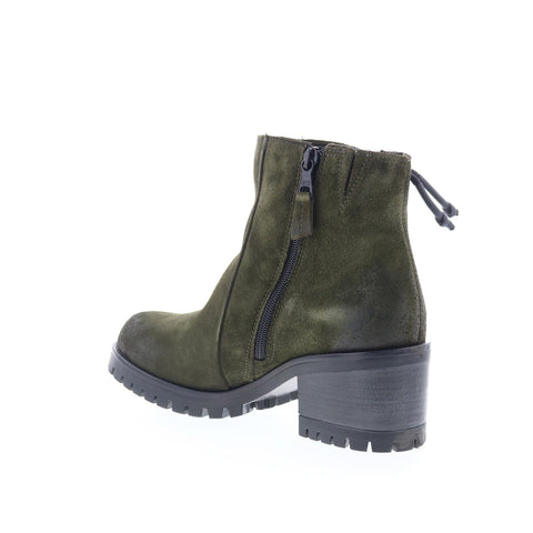 Miz Mooz Maiden Womens Green Suede Zipper Ankle & Booties Boots