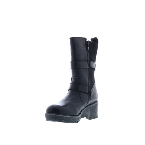 Bos. & Co. Maise Womens Black Suede Zipper Casual Dress Boots
