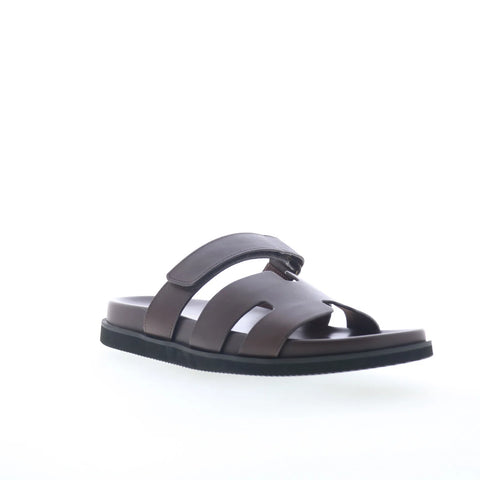 Steve Madden Maiven MAIV01M1 Mens Brown Leather Strap Slides Sandals Shoes