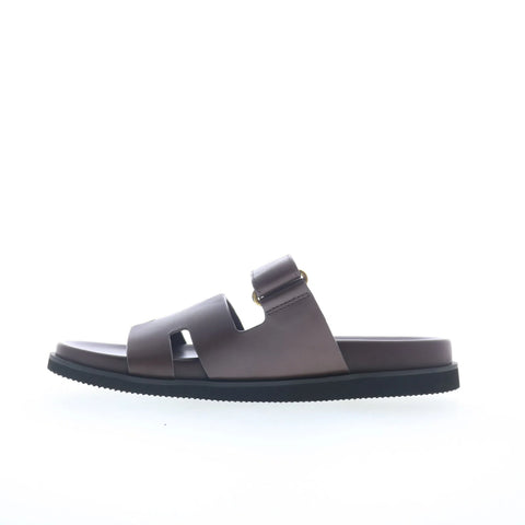 Steve Madden Maiven MAIV01M1 Mens Brown Leather Strap Slides Sandals Shoes