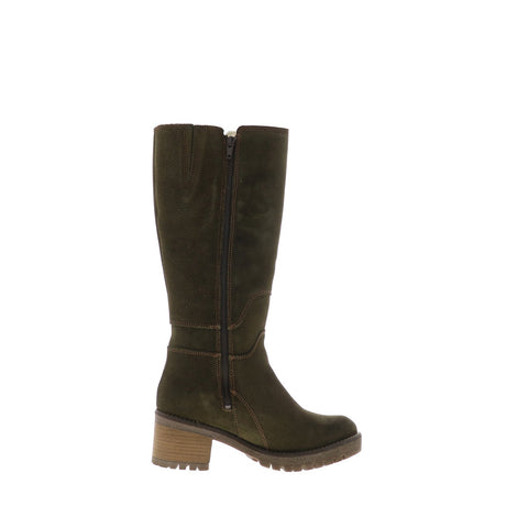 Bos. & Co. Major Womens Green Suede Zipper Casual Dress Boots