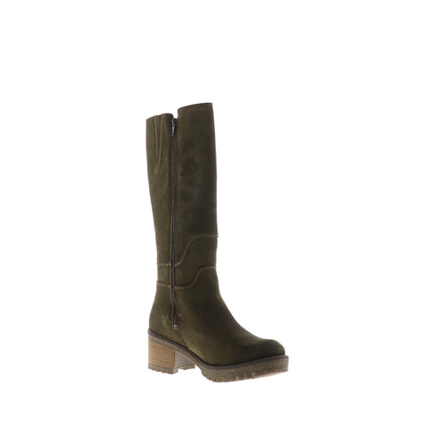 Bos. & Co. Major Womens Green Suede Zipper Casual Dress Boots