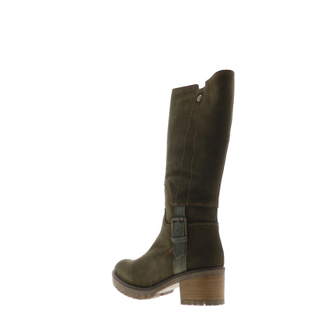 Bos. & Co. Major Womens Green Suede Zipper Casual Dress Boots