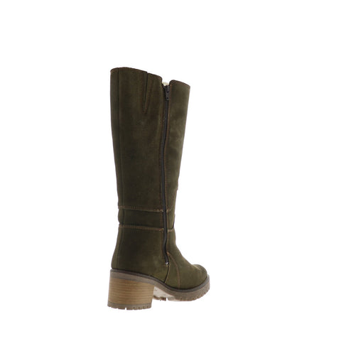 Bos. & Co. Major Womens Green Suede Zipper Casual Dress Boots