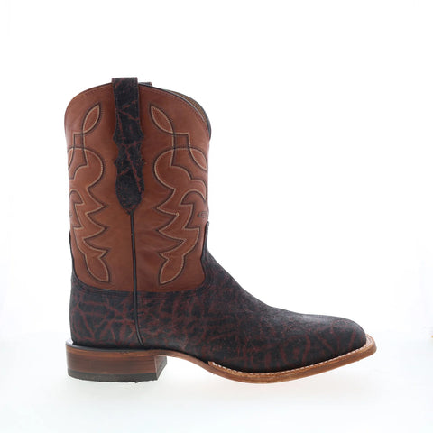 Tony Lama Maldor Elephant Square Toe Made In USA Mens Brown Narrow Boots