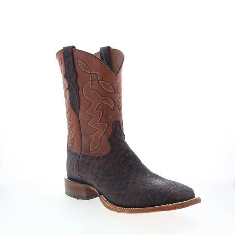 Tony Lama Maldor Elephant Square Toe Made In USA Mens Brown Narrow Boots