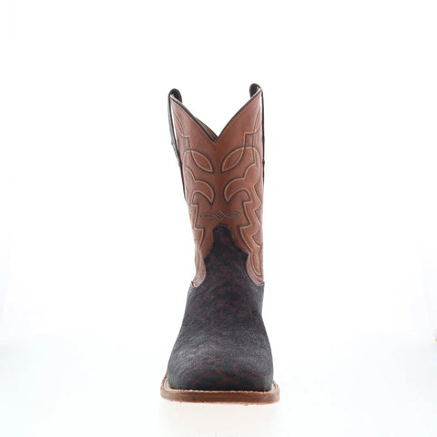 Tony Lama Maldor Elephant Square Toe Made In USA Mens Brown Narrow Boots