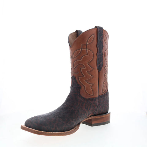 Tony Lama Maldor Elephant Square Toe Made In USA Mens Brown Narrow Boots