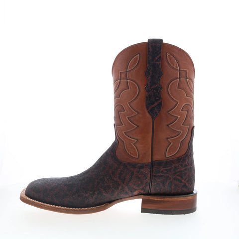 Tony Lama Maldor Elephant Square Toe Made In USA Mens Brown Narrow Boots