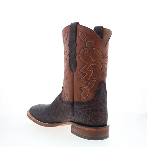 Tony Lama Maldor Elephant Square Toe Made In USA Mens Brown Narrow Boots