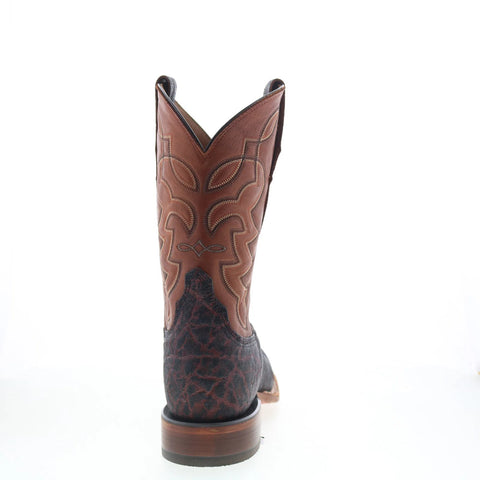 Tony Lama Maldor Elephant Square Toe Made In USA Mens Brown Narrow Boots