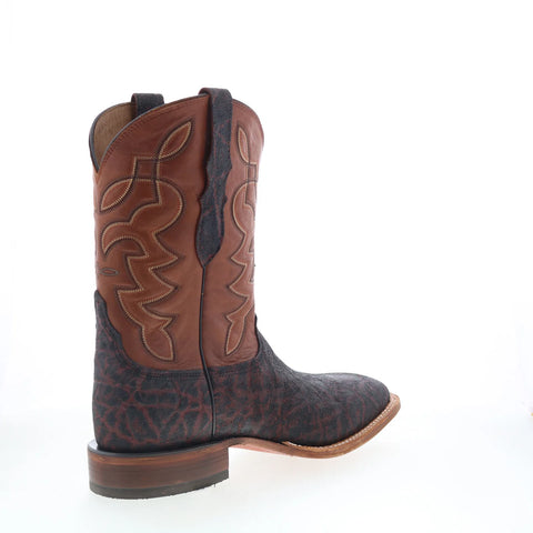 Tony Lama Maldor Elephant Square Toe Made In USA Mens Brown Narrow Boots