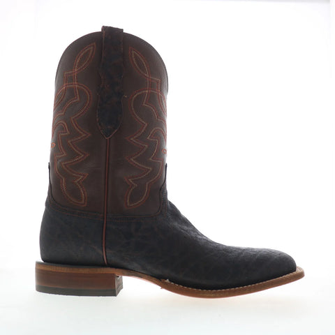 Tony Lama Maldor Elephant Square Toe Made In USA Mens Brown Narrow Boots