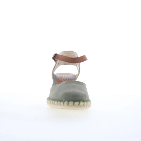 Miz Mooz Malena Womens Green Suede Hook & Loop Wedges Sandals Shoes