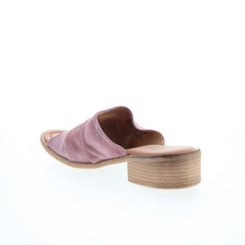 Miz Mooz Mali Womens Purple Leather Slip On Heeled Sandals Shoes