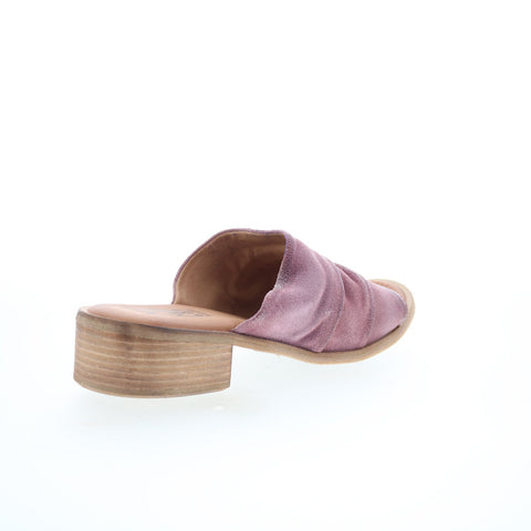 Miz Mooz Mali Womens Purple Leather Slip On Heeled Sandals Shoes