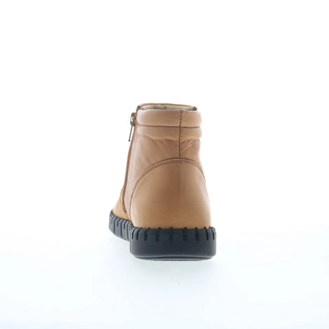 Miz Mooz Mallorie Womens Brown Leather Zipper Ankle & Booties Boots