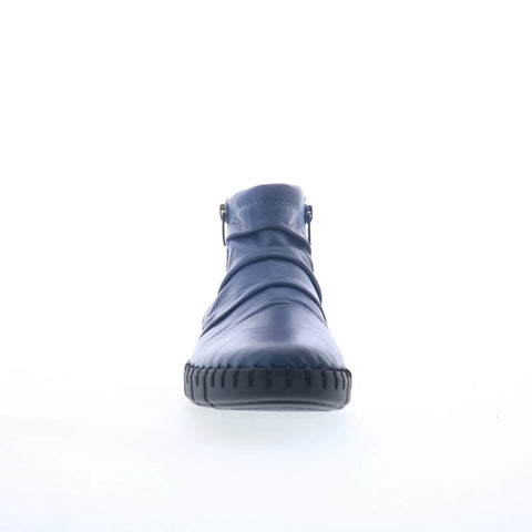 Miz Mooz Mallorie Womens Blue Leather Zipper Ankle & Booties Boots