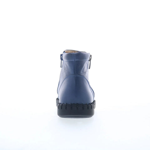 Miz Mooz Mallorie Womens Blue Leather Zipper Ankle & Booties Boots
