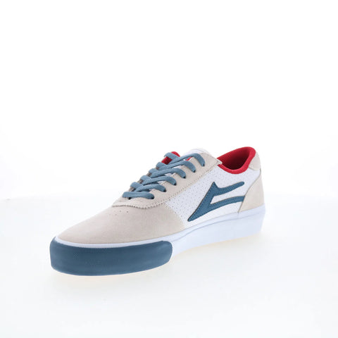 Lakai Manchester Mens White Suede Lace Up Skate Inspired Sneakers Shoes
