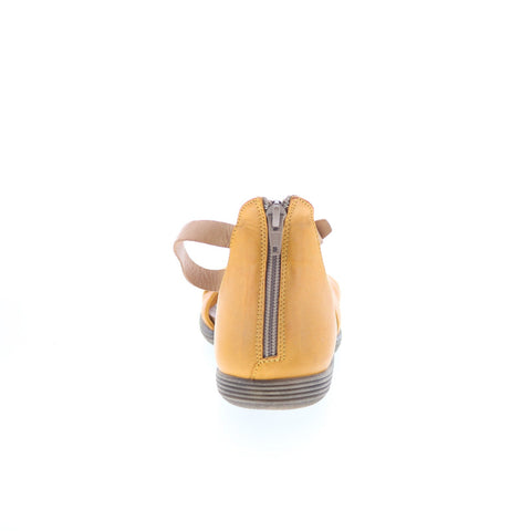 Miz Mooz Manta Womens Yellow Leather Zipper Slingback Sandals Shoes