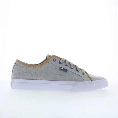 DC Manual TXSE ADYS300678-GGC Mens Gray Canvas Skate Inspired Sneakers Shoes