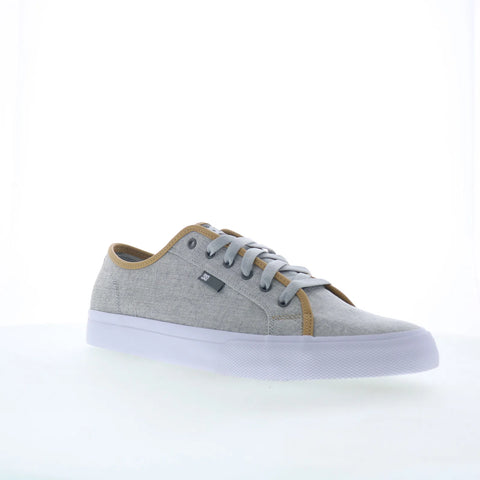 DC Manual TXSE ADYS300678-GGC Mens Gray Canvas Skate Inspired Sneakers Shoes