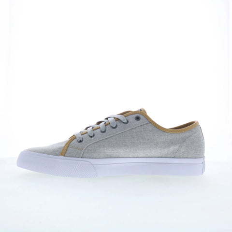 DC Manual TXSE ADYS300678-GGC Mens Gray Canvas Skate Inspired Sneakers Shoes