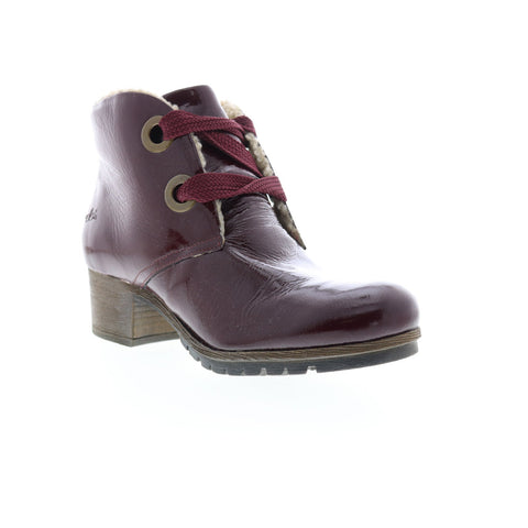 Bos. & Co. Manx Womens Burgundy Leather Lace Up Ankle & Booties Boots