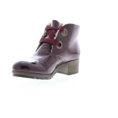 Bos. & Co. Manx Womens Burgundy Leather Lace Up Ankle & Booties Boots