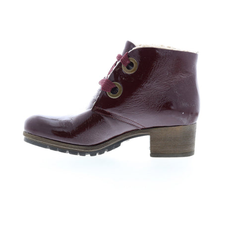 Bos. & Co. Manx Womens Burgundy Leather Lace Up Ankle & Booties Boots