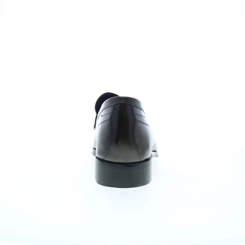 Di Bianco Manzoni Sella Mens Gray Leather Loafers & Slip Ons Penny Shoes