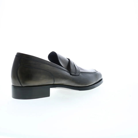 Di Bianco Manzoni Sella Mens Gray Leather Loafers & Slip Ons Penny Shoes