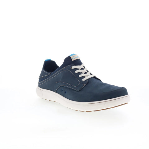 Clarks Mapstone Easy 26176883 Mens Blue Nubuck Lifestyle Sneakers Shoes