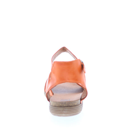 Miz Mooz Marabel Womens Orange Leather Hook & Loop Strap Sandals Shoes