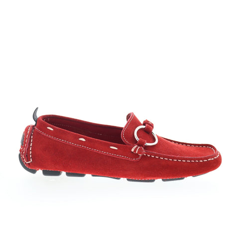 Maracchini & Boghossian Rosso MARAC 9 Womens Red Suede Moccasin Flats Shoes